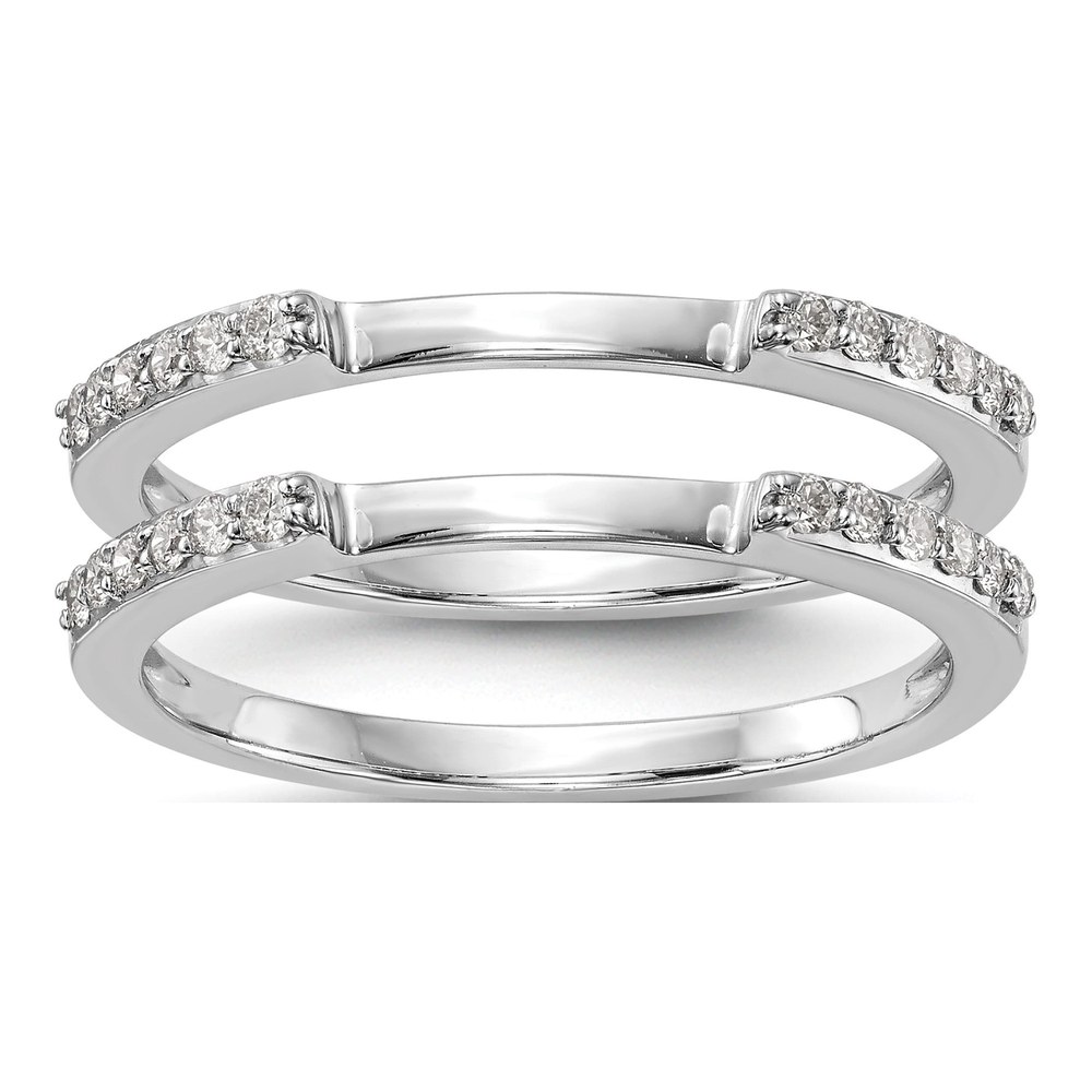 14K White Gold Rhodium-Plated 1/4 Carat Diamond Set Of 2 Complete Wedding Bands