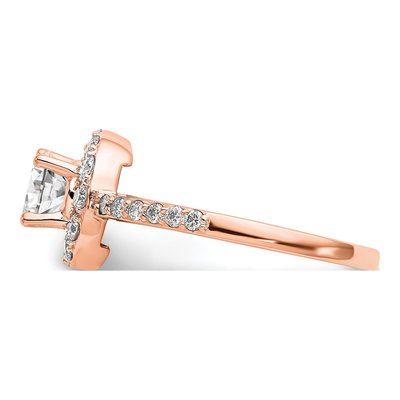 10K Rose Gold Diamond Halo Engagement Ring Semi-Mount – view 3