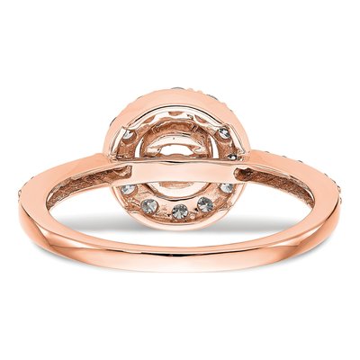 10K Rose Gold Diamond Halo Engagement Ring Semi-Mount – view 5