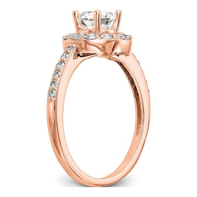 10K Rose Gold Diamond Halo Engagement Ring Semi-Mount – view 6