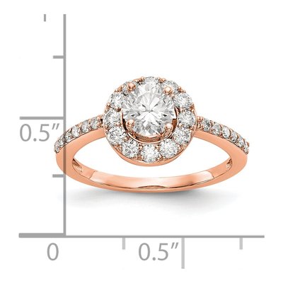 10K Rose Gold Diamond Halo Engagement Ring Semi-Mount – view 8