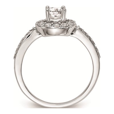 14K White Gold Diamond Halo Engagement Ring Mounting – view 2