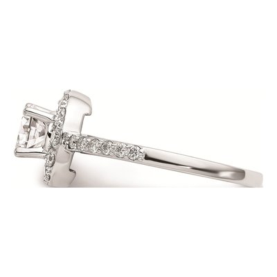 14K White Gold Diamond Halo Engagement Ring Mounting – view 3