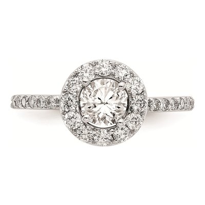 14K White Gold Diamond Halo Engagement Ring Mounting – view 4