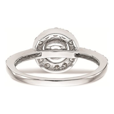 14K White Gold Diamond Halo Engagement Ring Mounting – view 5