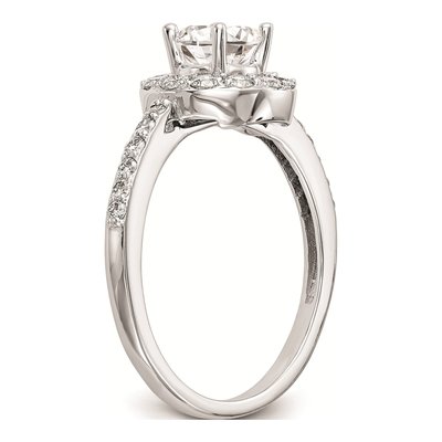 14K White Gold Diamond Halo Engagement Ring Mounting – view 6