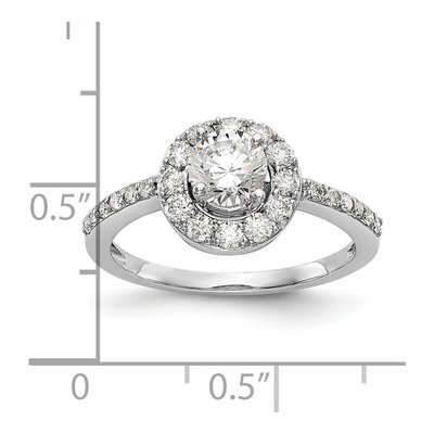 14K White Gold Diamond Halo Engagement Ring Mounting – view 8