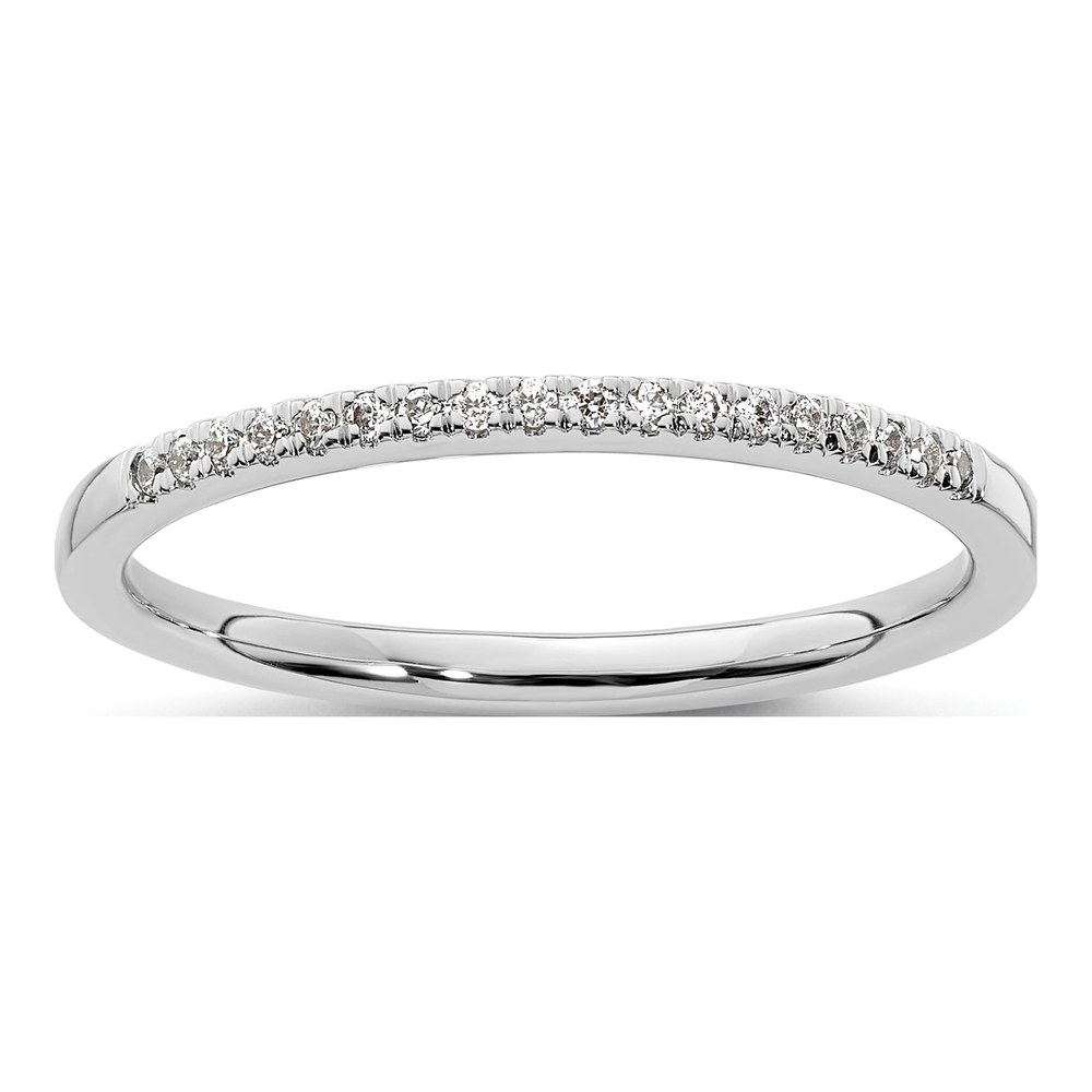 14K White Gold 1/10 ct tw Diamond Wedding Band