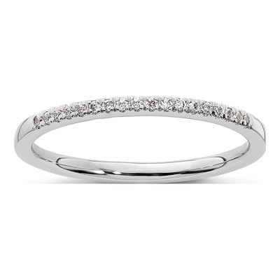 14K White Gold 1/10 ct tw Diamond Wedding Band