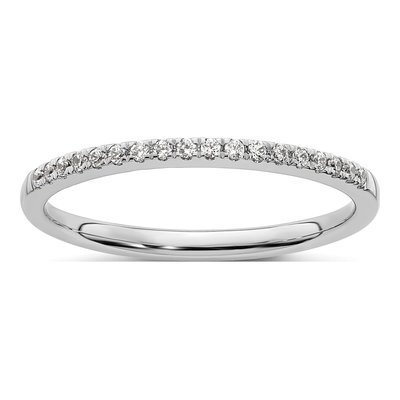 14K White Gold 1/10 ct tw Diamond Wedding Band