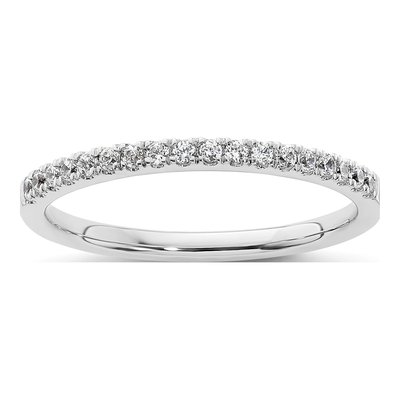 14K White Gold 1/5 ct tw Diamond Wedding Band