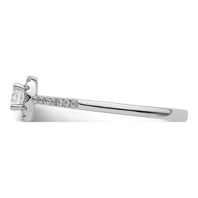 14K White Gold Diamond Halo Setting Engagement Ring Semi-Mount – view 4