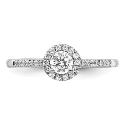 14K White Gold Diamond Halo Setting Engagement Ring Semi-Mount – view 5