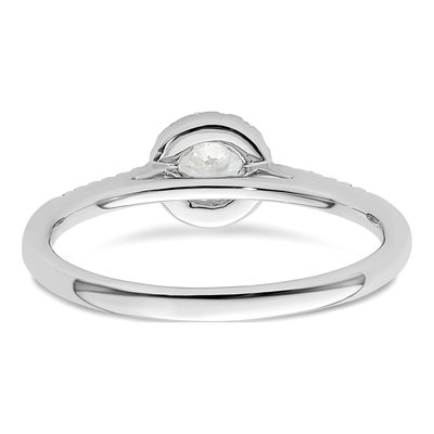 14K White Gold Diamond Halo Setting Engagement Ring Semi-Mount – view 6