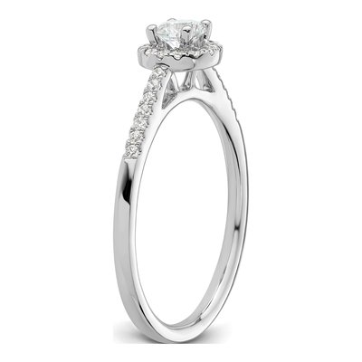 14K White Gold Diamond Halo Setting Engagement Ring Semi-Mount – view 7