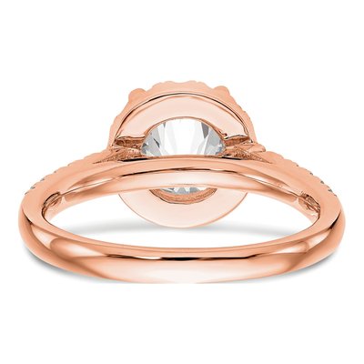 14K Rose Gold Diamond Halo Setting Engagement Ring Semi-Mount – view 6