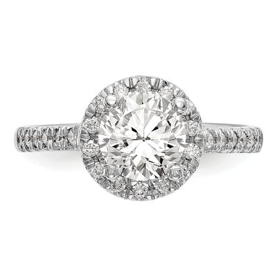 10K White Gold Diamond Halo Setting Engagement Ring Semi-Mount – view 5