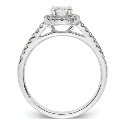 14K White Gold Diamond Halo Engagement Ring Semi-Mount – view 3
