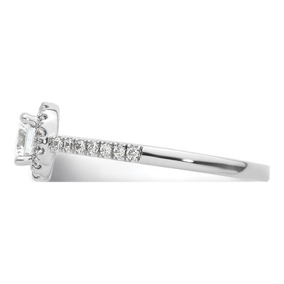 14K White Gold Diamond Halo Engagement Ring Semi-Mount – view 4