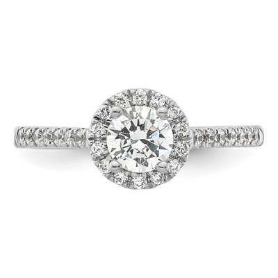 14K White Gold Diamond Halo Engagement Ring Semi-Mount – view 5