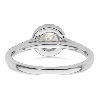 14K White Gold Diamond Halo Engagement Ring Semi-Mount – view 6
