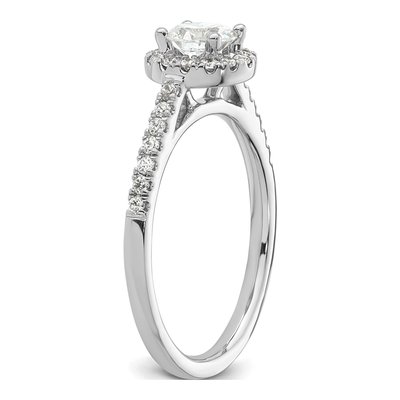 14K White Gold Diamond Halo Engagement Ring Semi-Mount – view 7