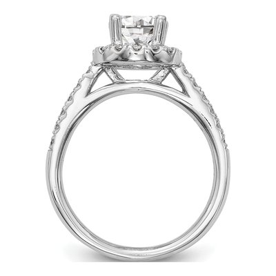 14K White Gold Diamond Halo Engagement Ring Semi-Mount – view 2