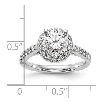 14K White Gold Diamond Halo Engagement Ring Semi-Mount – view 3