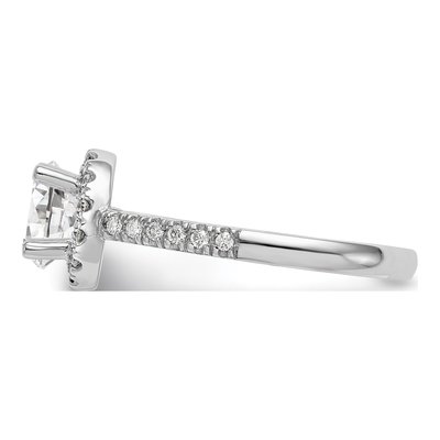 14K White Gold Diamond Halo Engagement Ring Semi-Mount – view 4