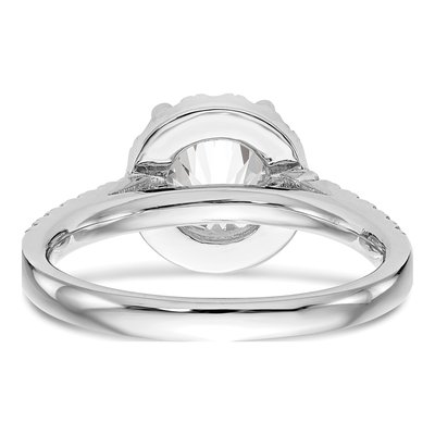14K White Gold Diamond Halo Engagement Ring Semi-Mount – view 6