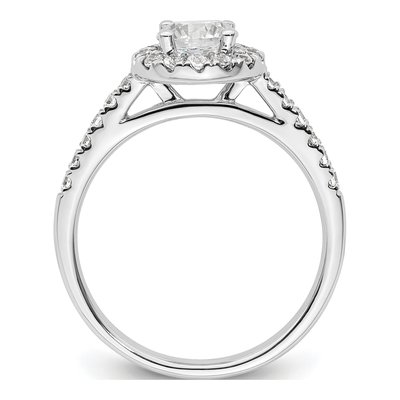 14K White Gold Diamond Halo Engagement Ring Semi-Mount – view 3