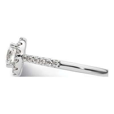 14K White Gold Diamond Halo Engagement Ring Semi-Mount – view 4