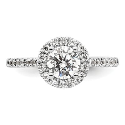 14K White Gold Diamond Halo Engagement Ring Semi-Mount – view 5
