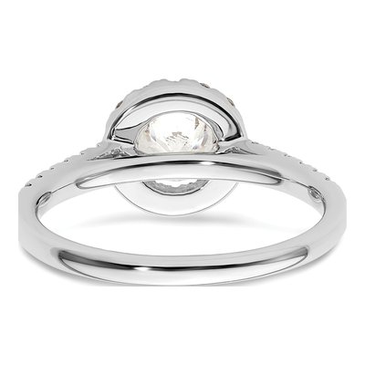 14K White Gold Diamond Halo Engagement Ring Semi-Mount – view 6