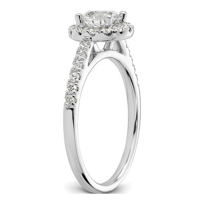 14K White Gold Diamond Halo Engagement Ring Semi-Mount – view 7