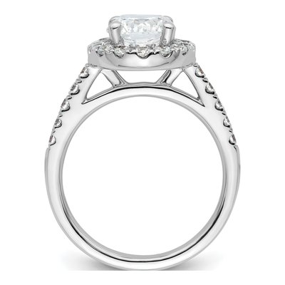 14K White Gold Diamond Halo Engagement Ring Semi-Mount – view 3