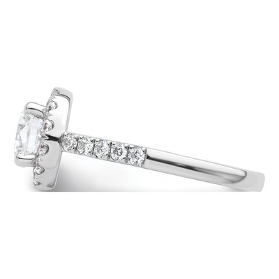 14K White Gold Diamond Halo Engagement Ring Semi-Mount – view 4