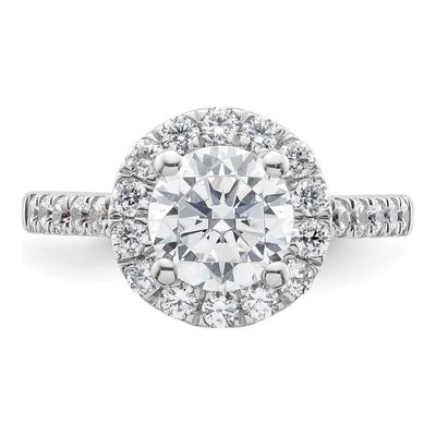 14K White Gold Diamond Halo Engagement Ring Semi-Mount – view 5