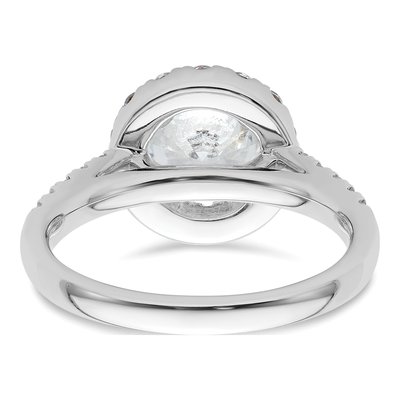 14K White Gold Diamond Halo Engagement Ring Semi-Mount – view 6