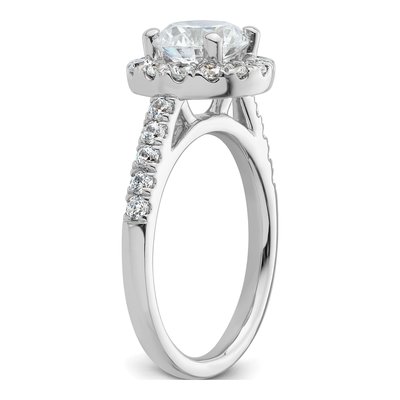 14K White Gold Diamond Halo Engagement Ring Semi-Mount – view 7