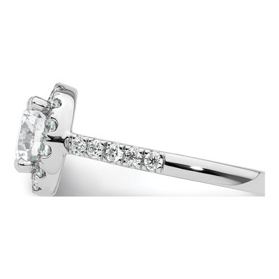 14K White Gold Diamond Halo Engagement Ring Semi-Mount – view 4
