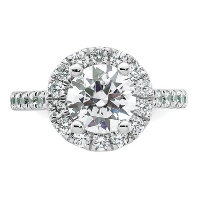 14K White Gold Diamond Halo Engagement Ring Semi-Mount – view 5