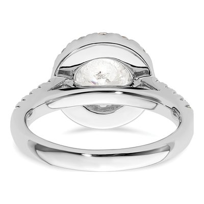 14K White Gold Diamond Halo Engagement Ring Semi-Mount – view 6