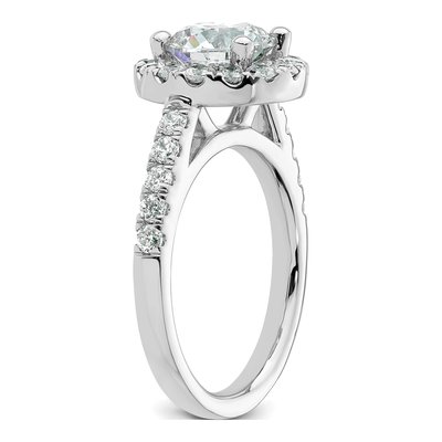 14K White Gold Diamond Halo Engagement Ring Semi-Mount – view 7