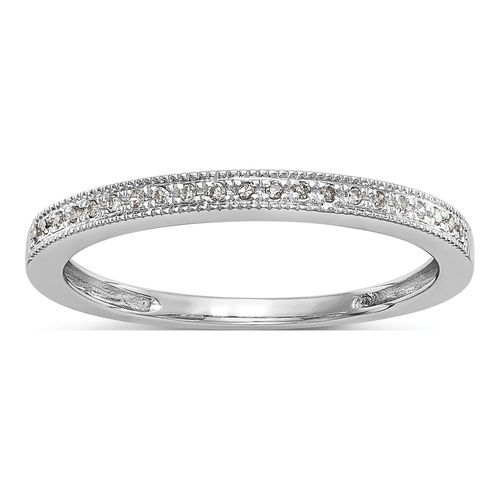 14K White Gold Diamond Wedding Band Set, 2 Rings