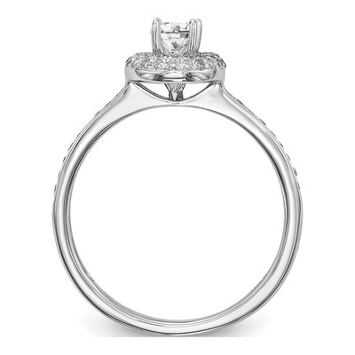 14K White Gold Diamond Halo Engagement Ring Semi-Mount – view 3