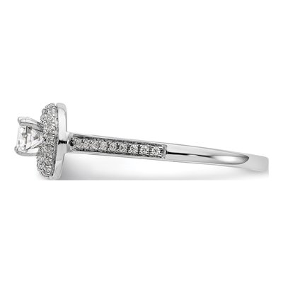 14K White Gold Diamond Halo Engagement Ring Semi-Mount – view 4