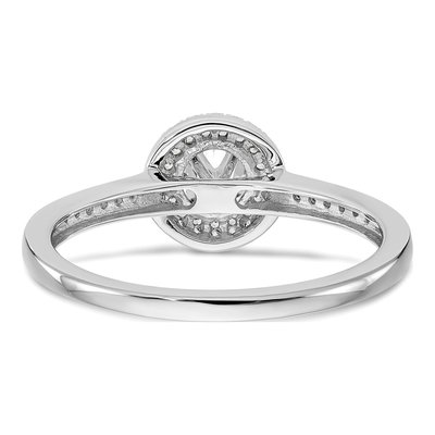 14K White Gold Diamond Halo Engagement Ring Semi-Mount – view 6