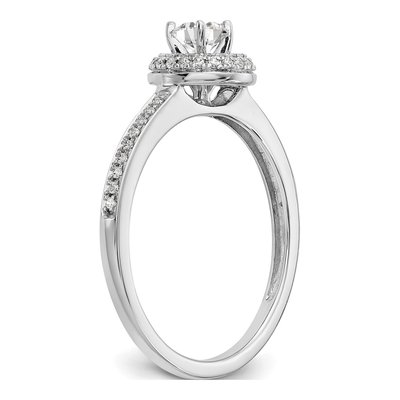14K White Gold Diamond Halo Engagement Ring Semi-Mount – view 7