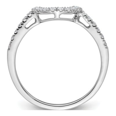 14K White Gold 1/5 ct tw Diamond Contoured Wedding Band – view 2